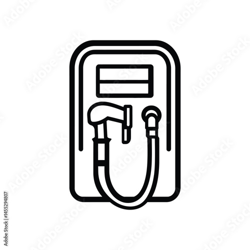 Wall Mounted Shower Outline Icon Isolated on Transparent Background