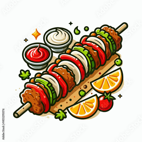 kebab food vector illustration