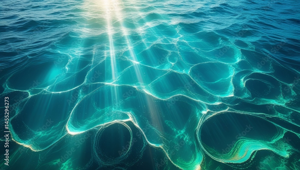 Sunlight dancing on the surface of the turquoise ocean creating mesmerizing patterns Sunlight dancing on the surface of the turquoise ocean creating mesmerizing patterns
