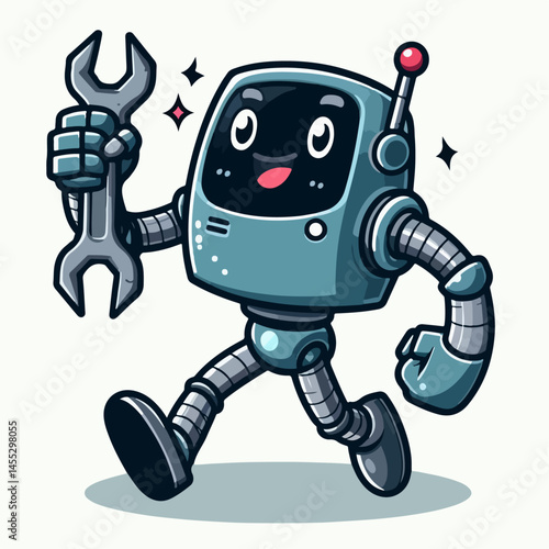 driving robot vector illustration