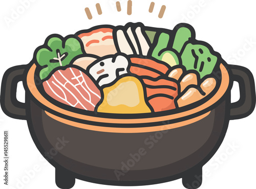 Cartoon hot pot material
