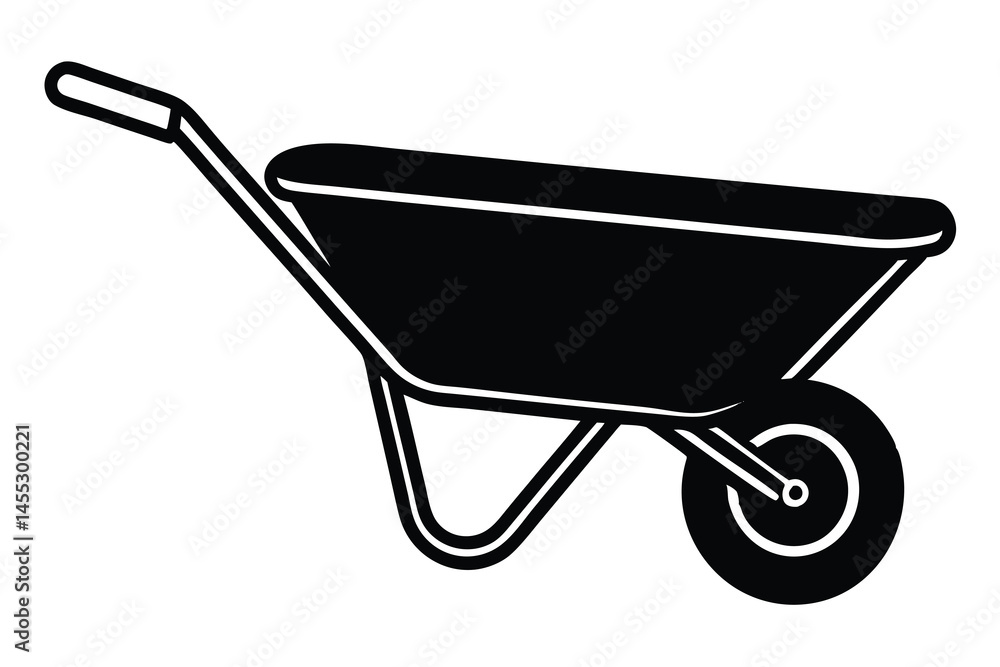 wheelbarrow silhouette vector illustration wheelbarrow silhouette vector illustration