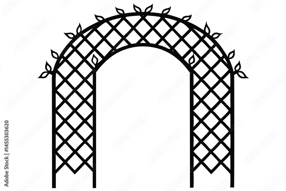Fototapeta premium trellis outline silhouette vector illustration