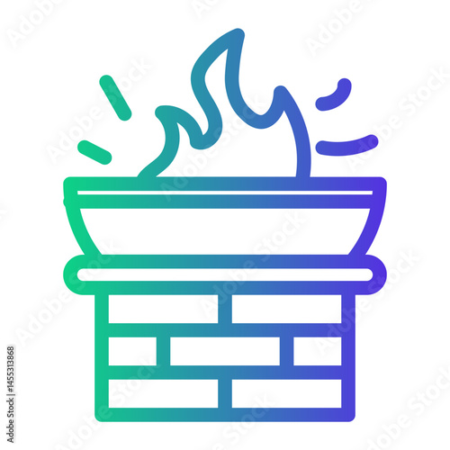 fire Line Gradient Icon