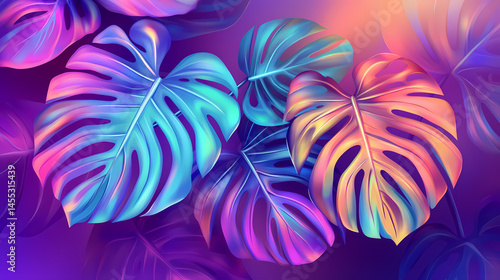 monstera deliciosa neon leaves