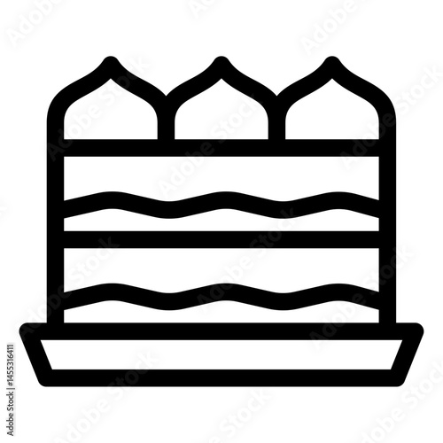 tiramisu cake vector icon