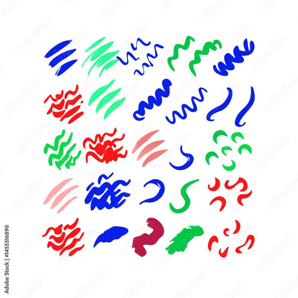 Obraz premium Abstract Brush Strokes Artistic Paint Swashes On Black Background Graphic Element