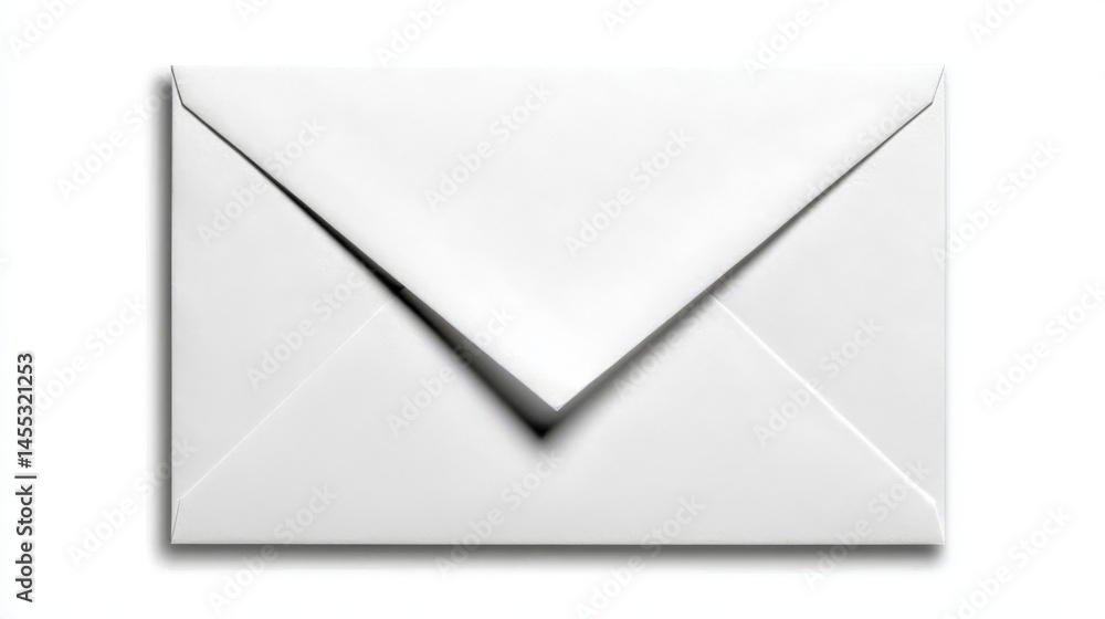 White Paper Envelope on White Background White Paper Envelope on White Background