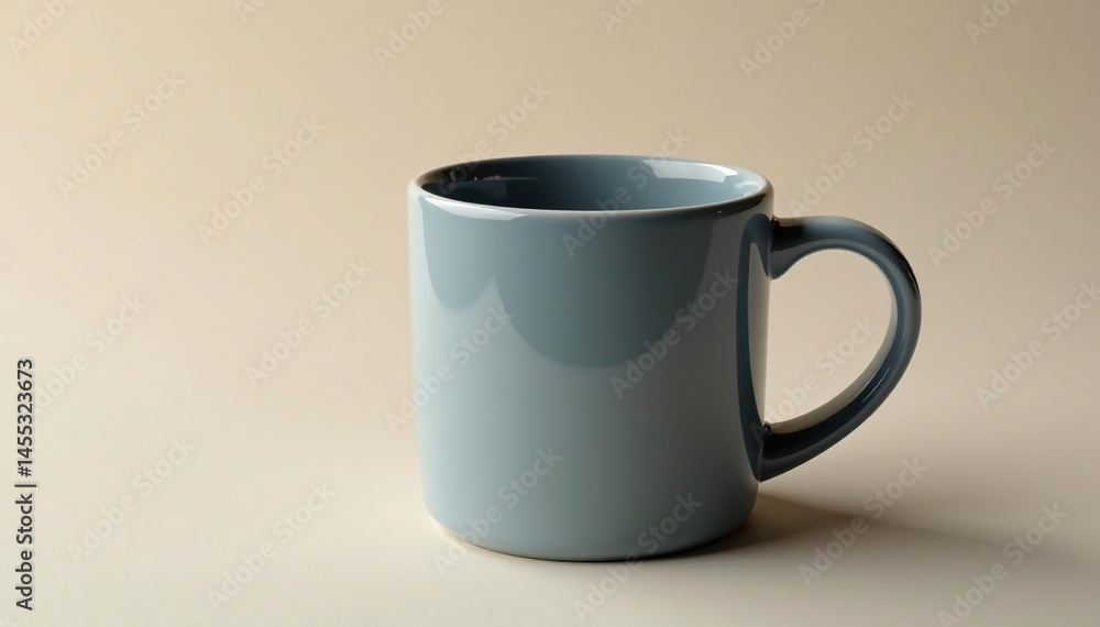 Obraz premium Large empty coffee mug, handle facing right, clean surface , tableware, tea cup, background