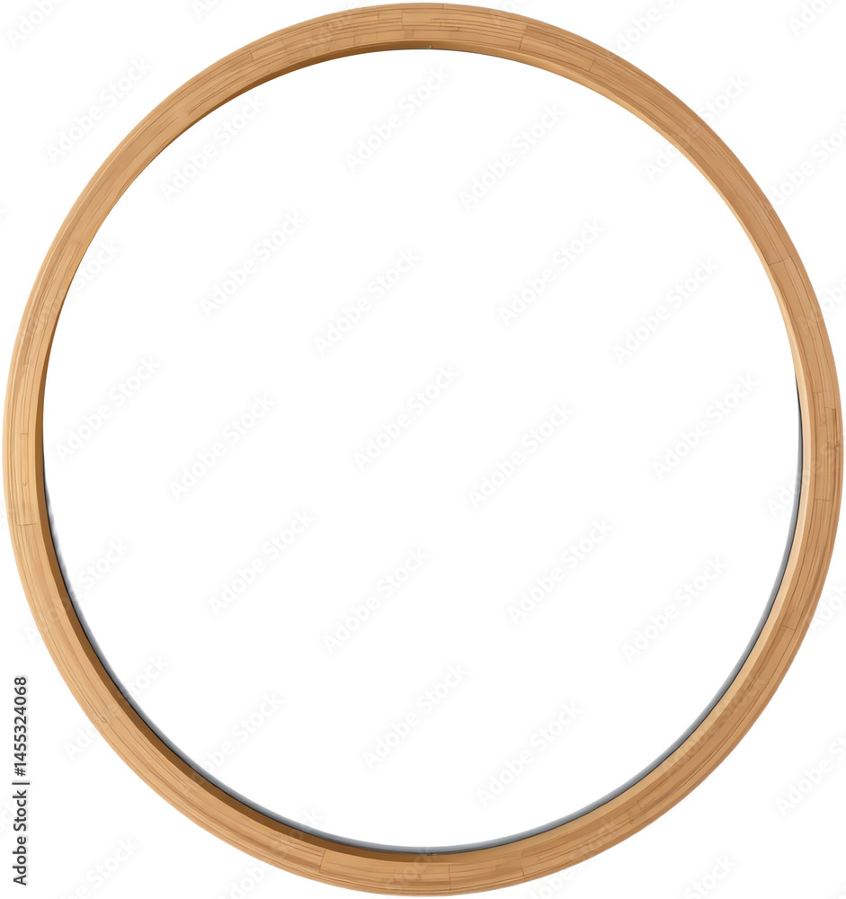 Round wooden frame for creative presentations. Round wooden frame for creative presentations.