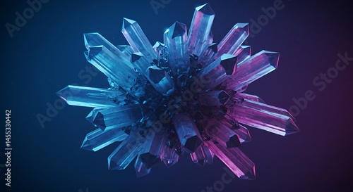Neon Crystal Cluster: A Futuristic Gemstone Aggregation