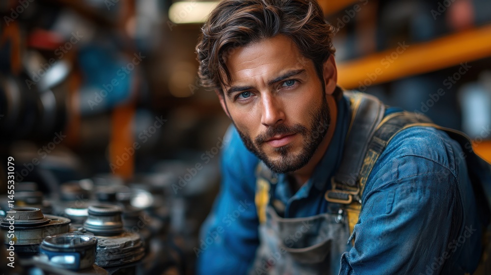 Handsome Mechanic: A Portrait of a Skilled Craftsman Handsome Mechanic: A Portrait of a Skilled Craftsman