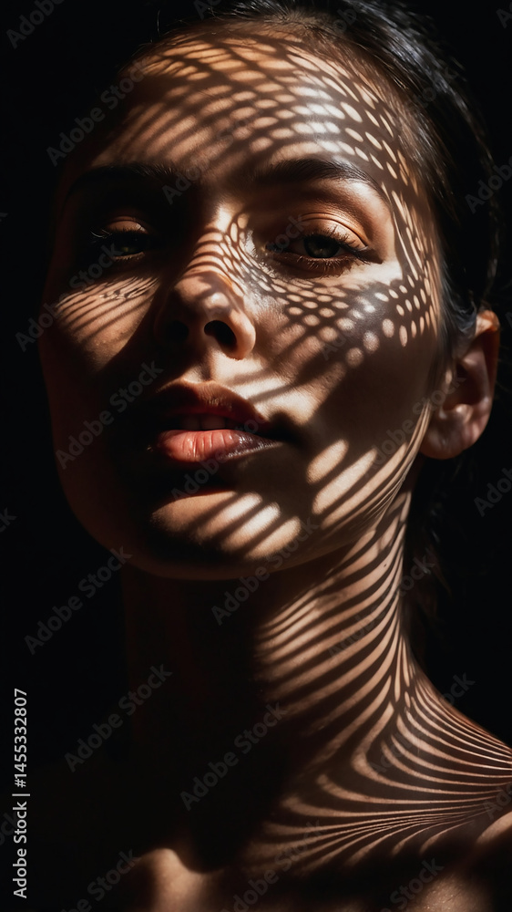 portrait of a young woman in a dark place portrait of a young woman in a dark place