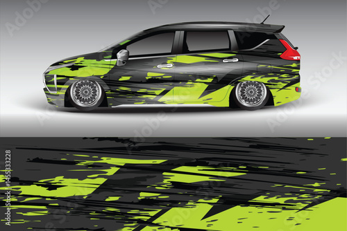 Sleek modified car with vibrant graphic design (1)