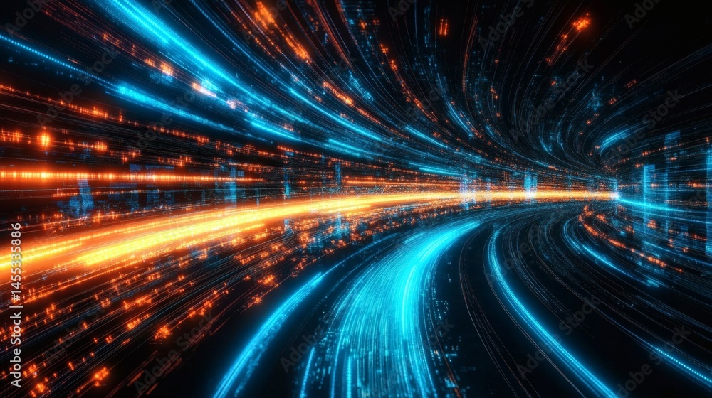 Neon high speed light trails on futuristic road symbolizing data highways, AI technology, and digital innovation
Neon high speed light trails on futuristic road symbolizing data highways, AI technology, and digital innovation