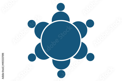 Round table with chairs icons set. Table for business meetings. Vector illustration isolated on white background, Diverse Business Meeting Scenarios.