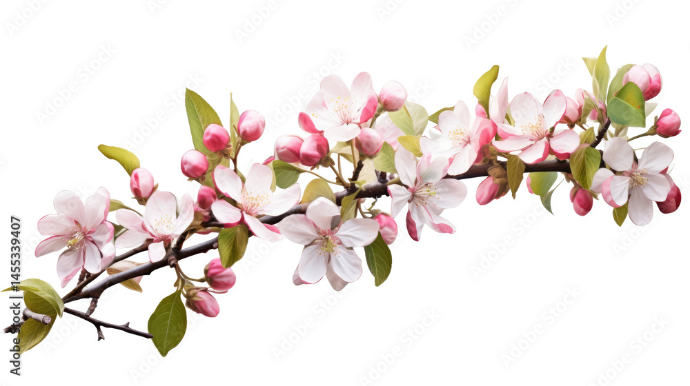 Large Apple Tree Branch with Pink Blossoms on transparent background Large Apple Tree Branch with Pink Blossoms on transparent background