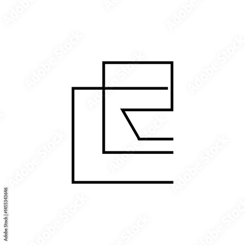 Initial letter CR  logo design template elements  minimal style monogram  square shape typography 