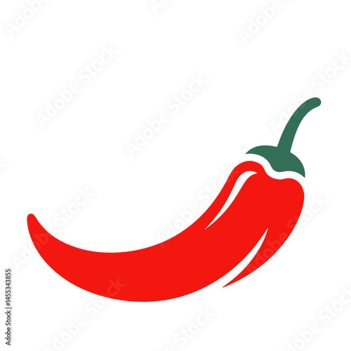 Red chili pepper, vector illustration. Simple, flat style. Isolated on white background.