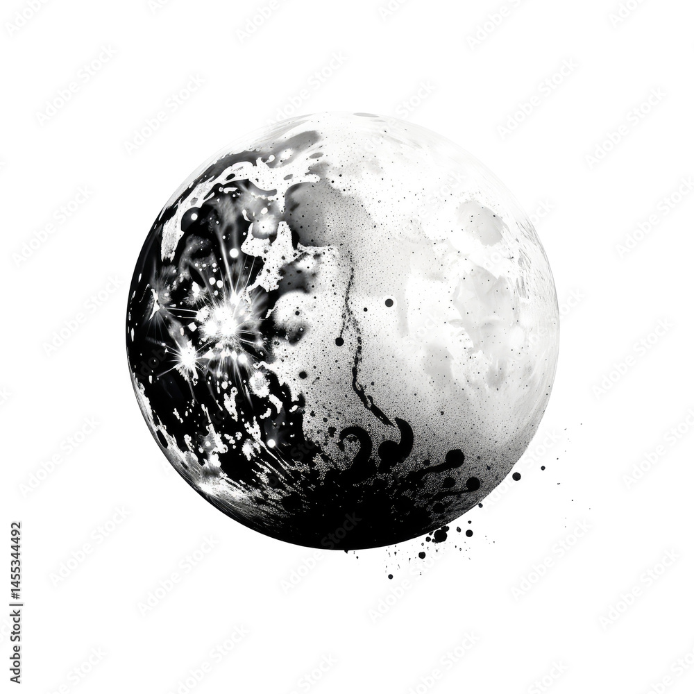Naklejka premium Moon on transparent background 