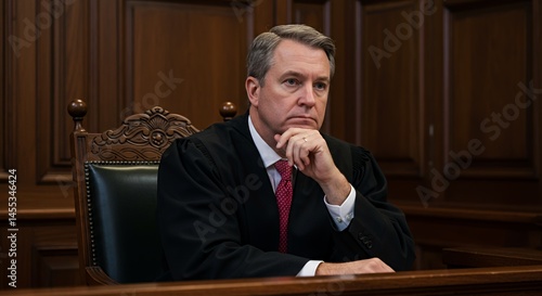 Portrait of Judge in Courtroom