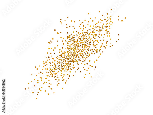 Abstract Gold Glitter Confetti Isolated on Black Background Photo