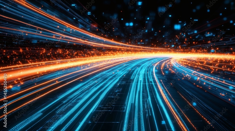 Neon high speed light trails on futuristic road symbolizing data highways, AI technology, and digital innovation
Neon high speed light trails on futuristic road symbolizing data highways, AI technology, and digital innovation