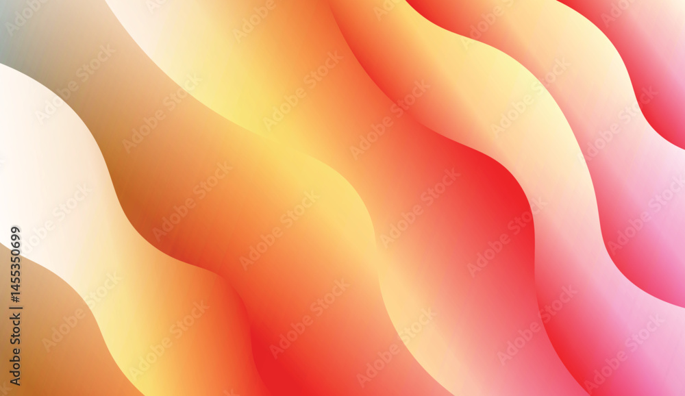 Fototapeta premium Template Background With Wave Geometric Shape. For Design, Presentation, Business. Vector Illustration with Color Gradient.