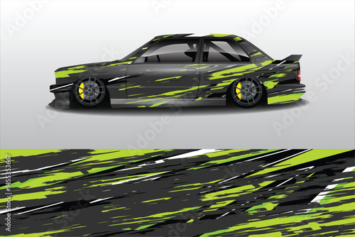 Sleek modified car with vibrant graphics on display (1)