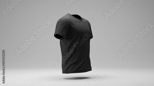 Rotating Black TShirt Mockup Studio Background