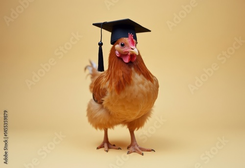 Wallpaper Mural chicken wearing graduation hat, studio shot Torontodigital.ca