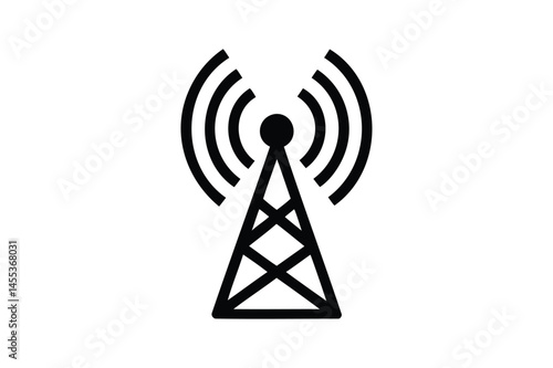 Radio frequency identification icon silhouette on white background