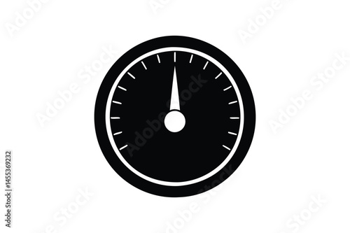Round barometer icon silhouette
