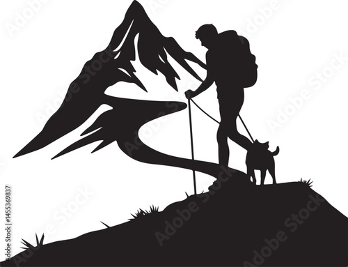 Hiking with Dogs: Silhouette Art