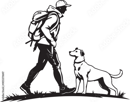 Hiking with Dogs: Silhouette Art