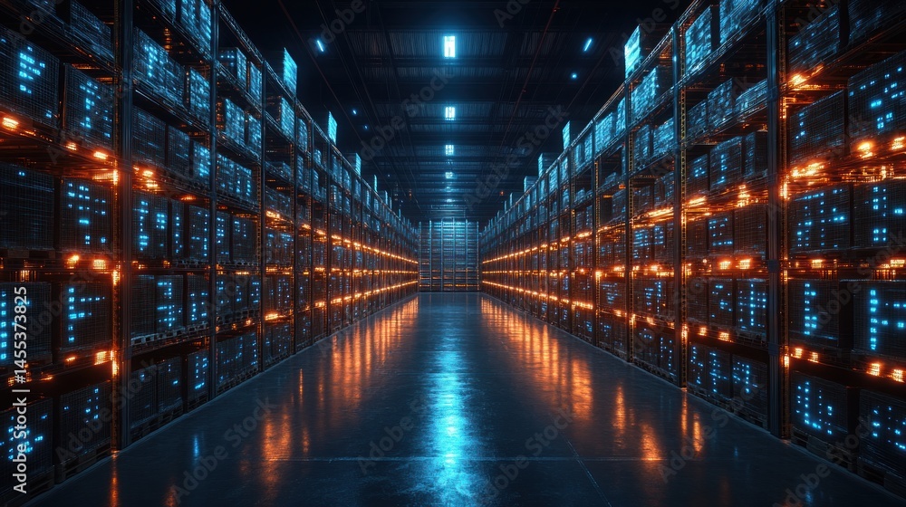 Futuristic Data Center: A Symphony of Light and Information Futuristic Data Center: A Symphony of Light and Information