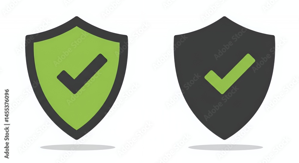 Security and Protection: Approved Shield Icons Security and Protection: Approved Shield Icons