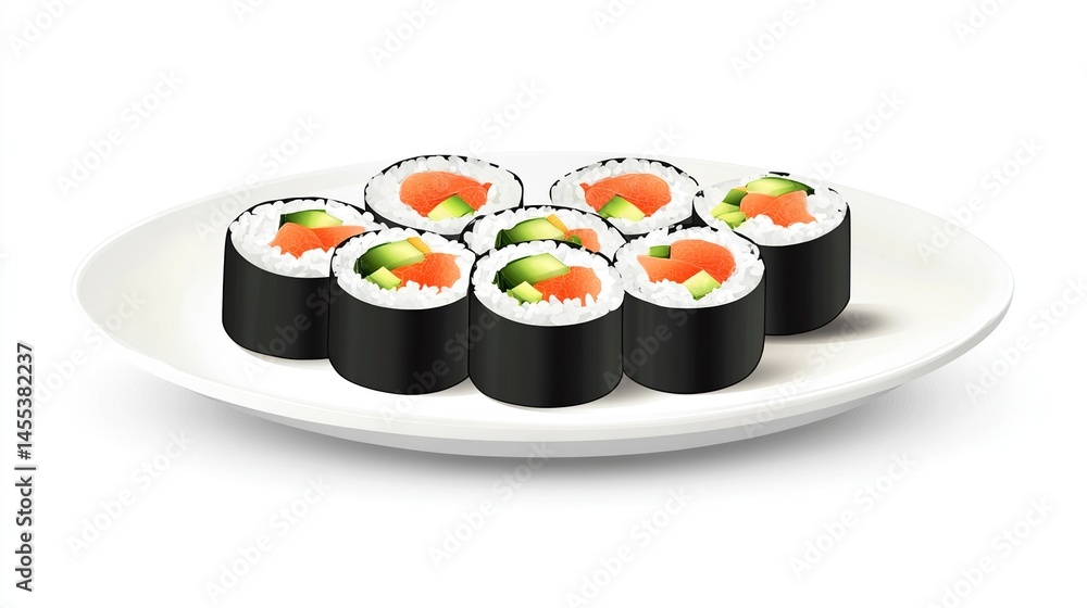 Sushi rolls on a plate Sushi rolls on a plate