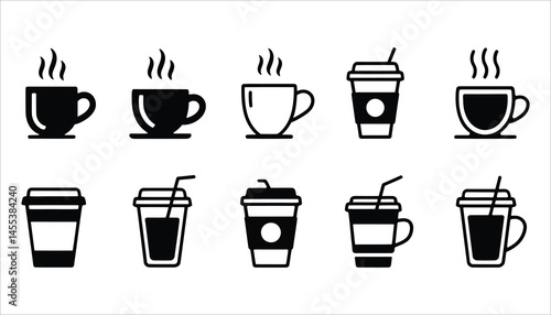 Food and Drink Icon Set – Black Vector Symbols for Restaurant, Menu, and Cafe Design