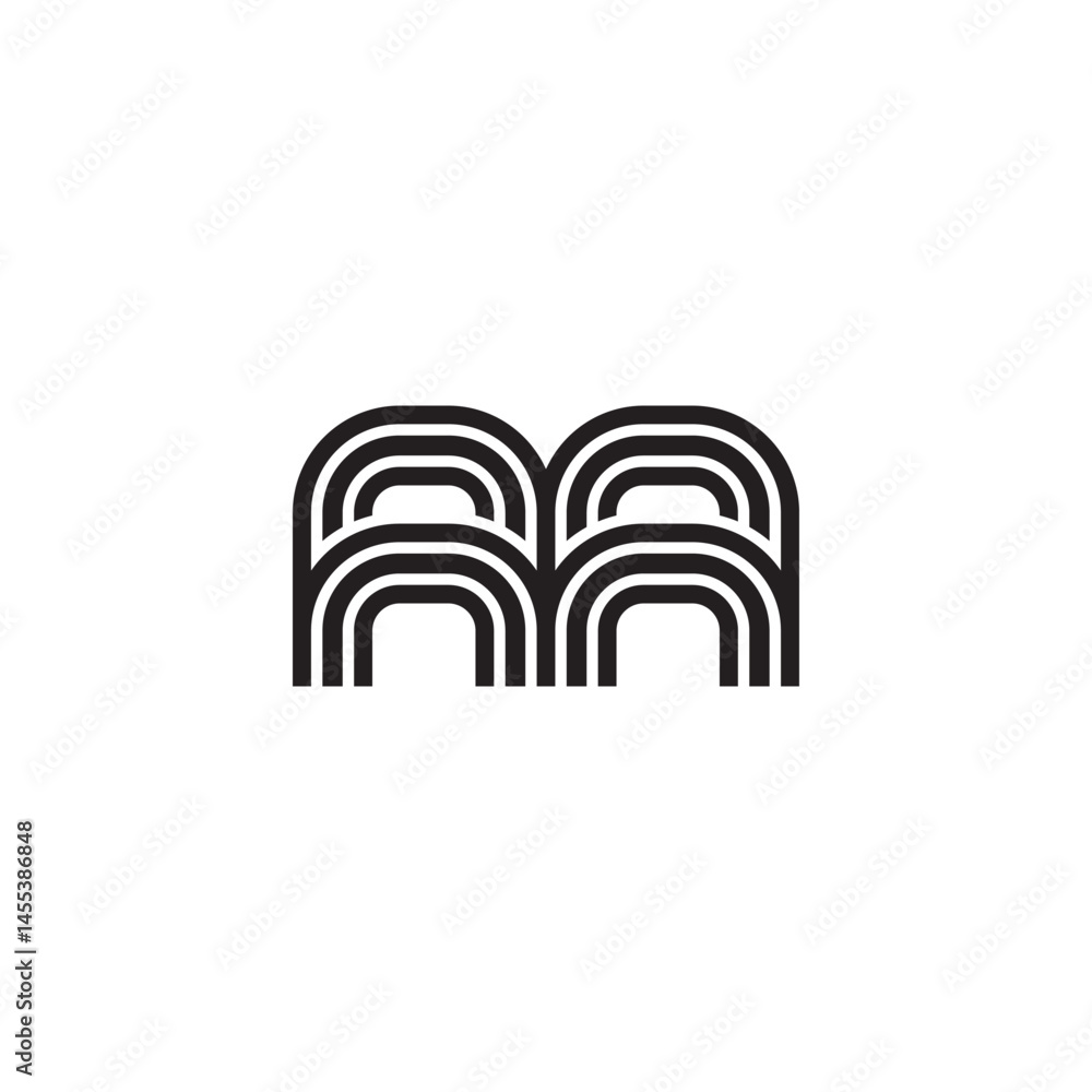 letter m stripes linear simple geometric logo vector letter m stripes linear simple geometric logo vector
