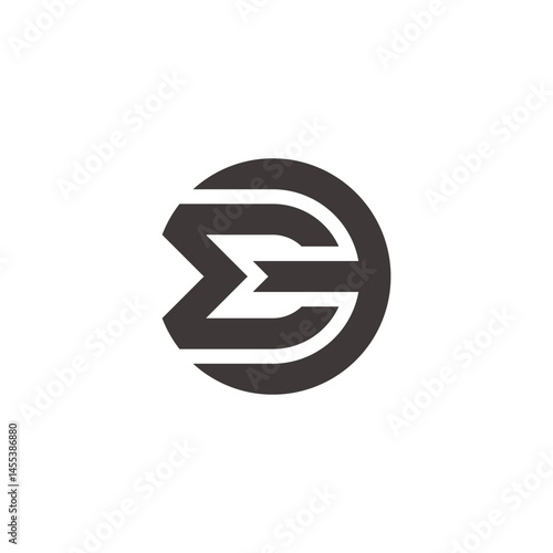 letter ed simple round geometric lines logo vector