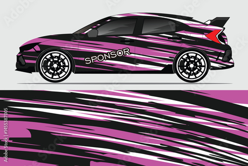 Vibrant Race Car Design with Dynamic Background Elements