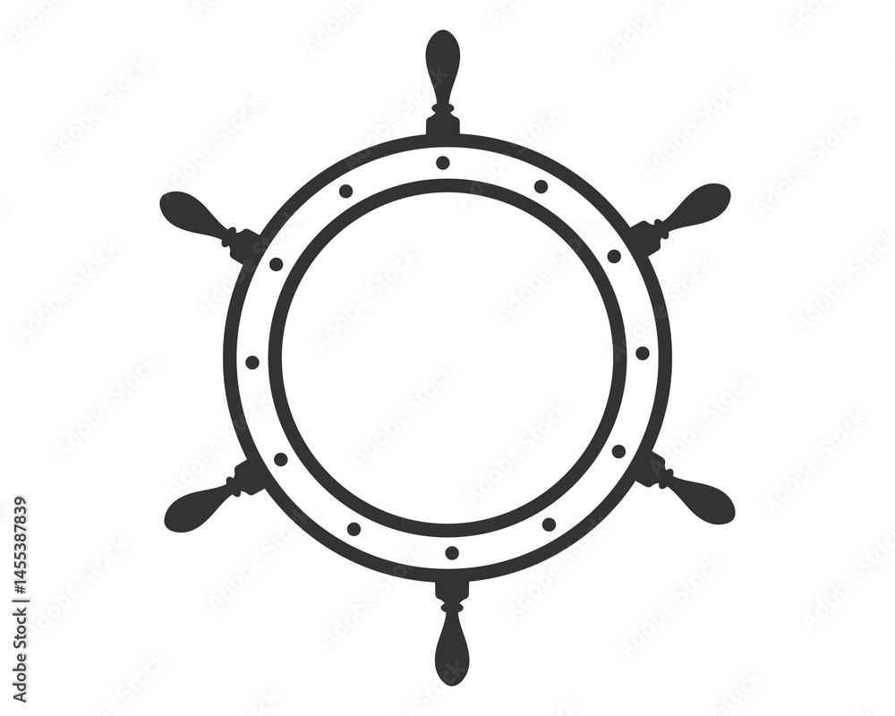 Classic helm silhouette, symbolic of direction and control. Nautical themes, travel, leadership. Clean, minimalist design ideal for icons or logos. Classic helm silhouette, symbolic of direction and control. Nautical themes, travel, leadership. Clean, minimalist design ideal for icons or logos.