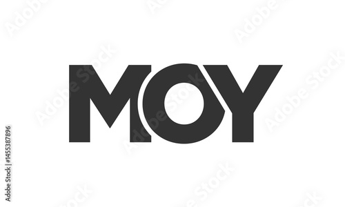 MOY logo design template with strong and modern bold text. Initial based vector logotype featuring simple and minimal typography. Trendy company identity.