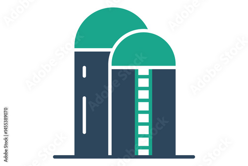 Silo icon. solid icon style. icon related to storage for harvested grains. agriculture elements vector illustration
