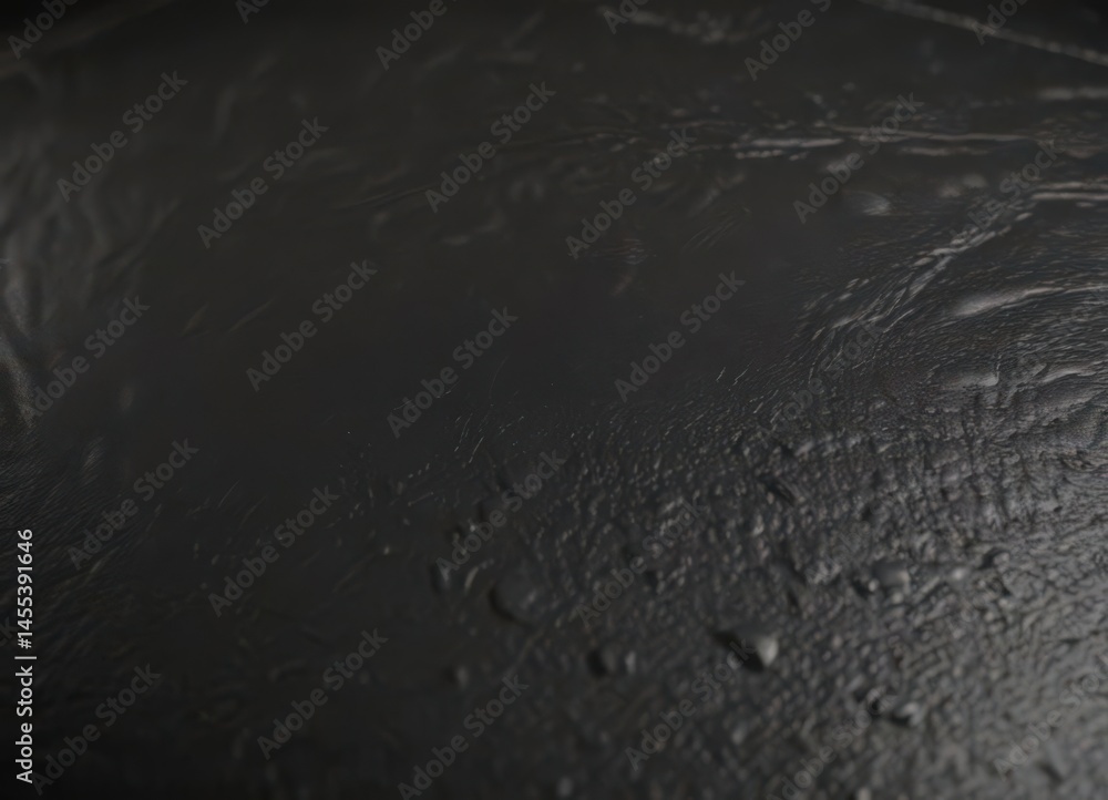 Fototapeta premium Deep black leather, fine grain, polished surface , abstract, rich, macro