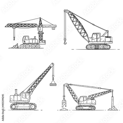 vector illustration of a crane
