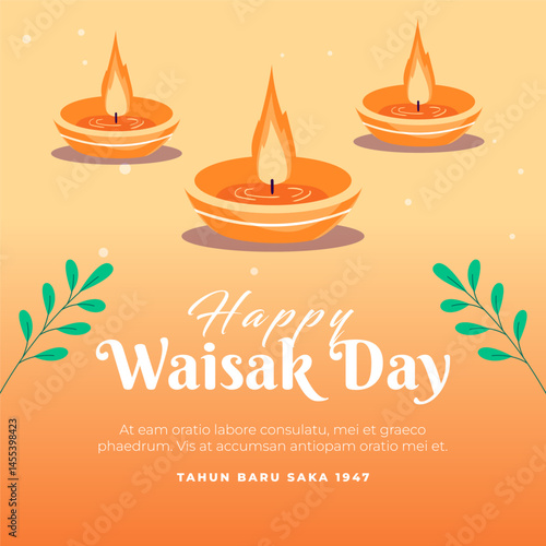 Design Poster Happy Waisak Day 2025  template design element vector square