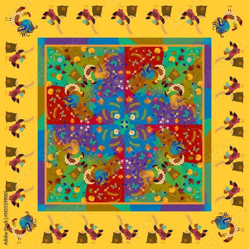Foto Delightful print for a tablecloth, scarf or carpet