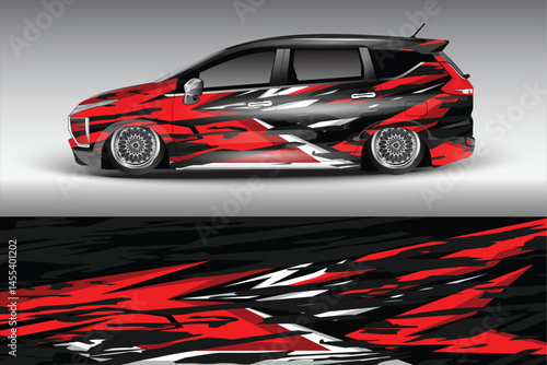 Stylish modified car with bold graphics on display (1)